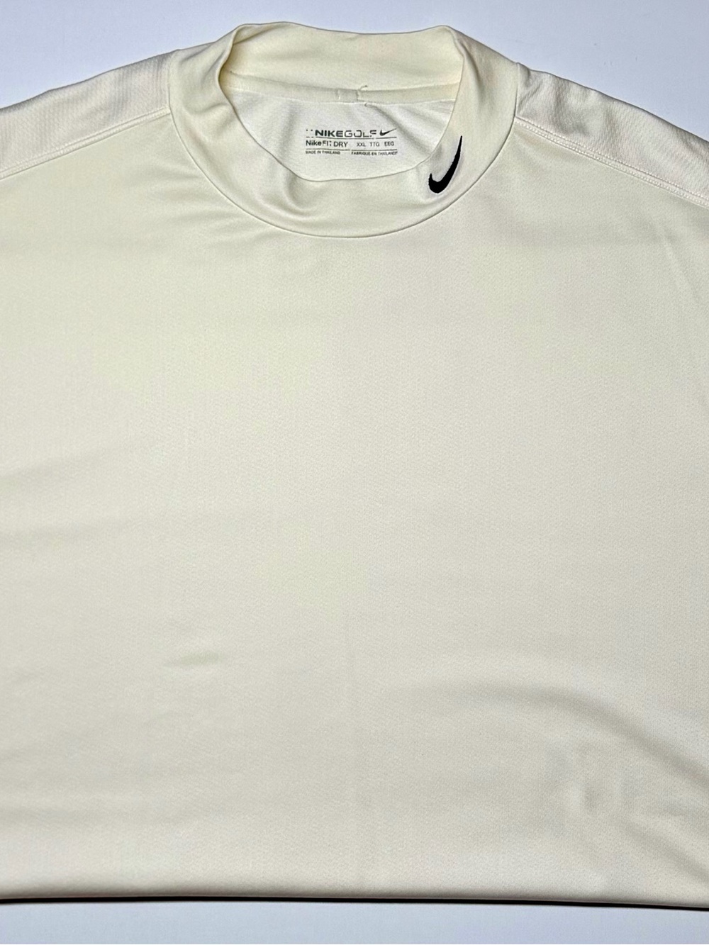 Nike Golf Dri‑FIT Mock Neck Shirt Vintage Men’s 2XL XXL White Cream
